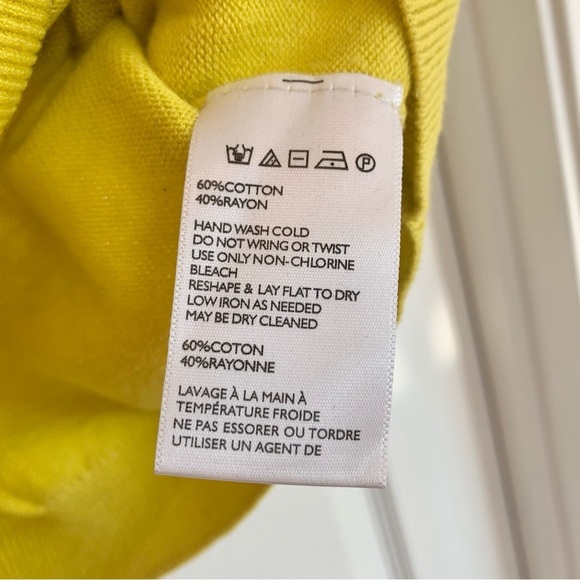 Bright Yellow Short Sleeve Raglan Sweater Knit Top - Picture 6 of 6